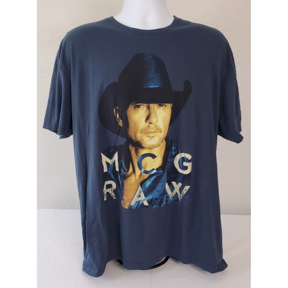 Tim McGraw Soul 2 Soul Concert World Tour T-Shirt Size 2XL Blue Short Sleeves